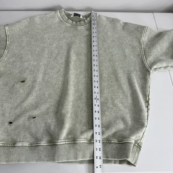 Falling Forward Free People Sweatshirt Womens Medium Green Slouchy Oversized - Picture 9 of 14